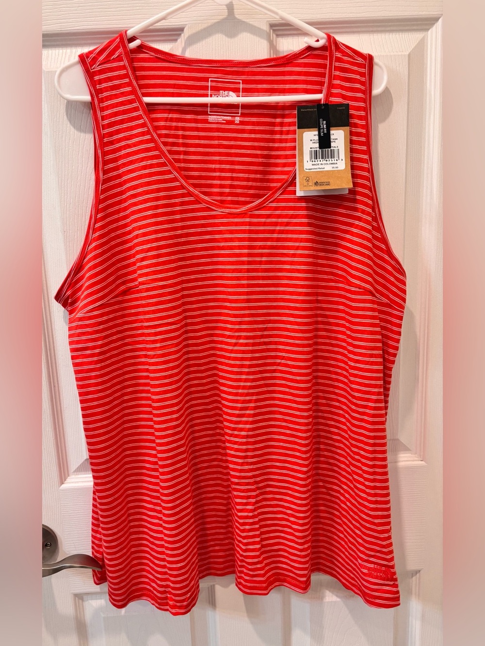 The North Face Red and White Striped Tank Top